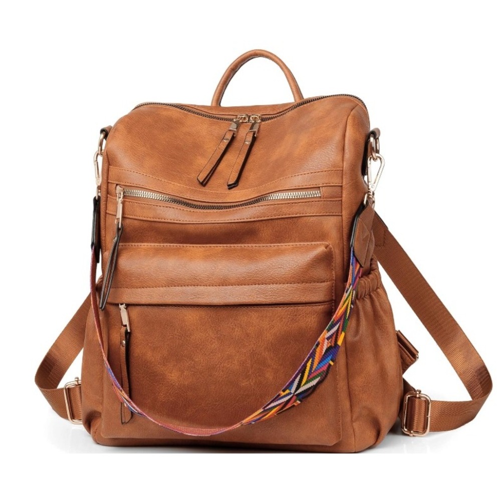 Dora & Liz Backpack Purse Women Large Brown Convertible Guitar Strap